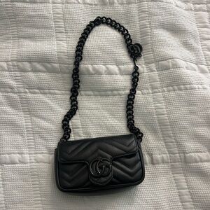 GUCCI Marmont Flap Belt Bag Matelasse Leather